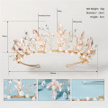 Crystal Pearl Crown Hairband Tiara Wedding Bride Luxury Hair Accessories Baroque Twine Alloy Headband Sweet For Women Girls